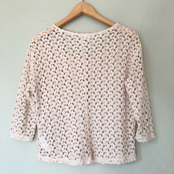 Anthro Staring at Stars Knit Crochet Top XS - Picture 2 of 5